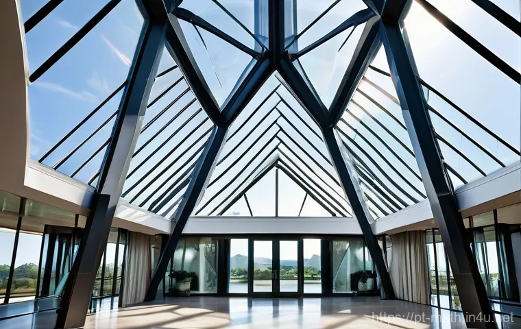 오일러 공식과 다면체 정리 - **"Harmonious Architectural Marvel: A grand, futuristic architectural masterpiece, showcasing a blen...
