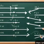 Home 21 벡터 미적분학 - A detailed 3D illustration of vector operations in a physics classroom setting: multiple colorful ar...