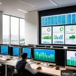 Home 20 모평균과 표본평균 차이 - A detailed infographic-style image showing a modern Brazilian office environment where a diverse tea...